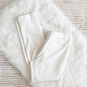 Anne Klein Pants Sz M White Straight Leg Cropped Ankle Length Classic Minimalist